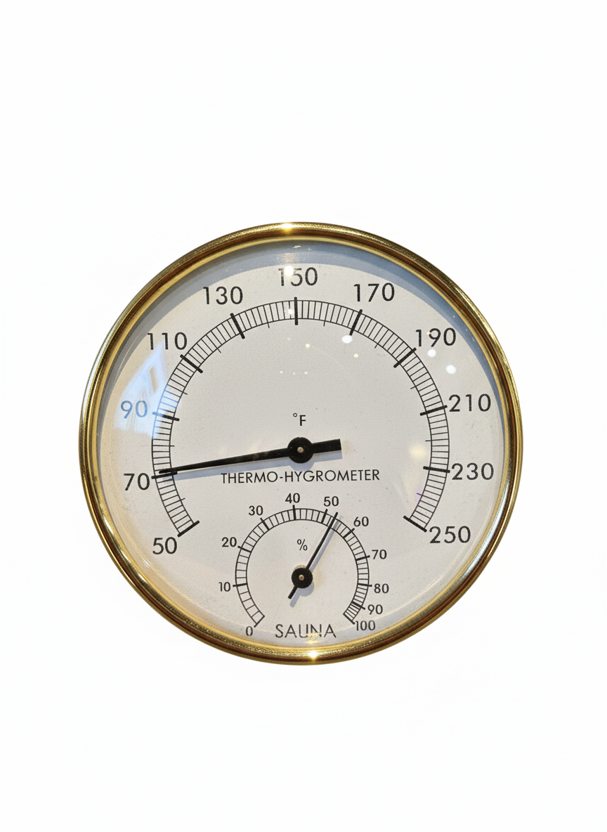 4" Gold Rim Thermo-Hygrometer