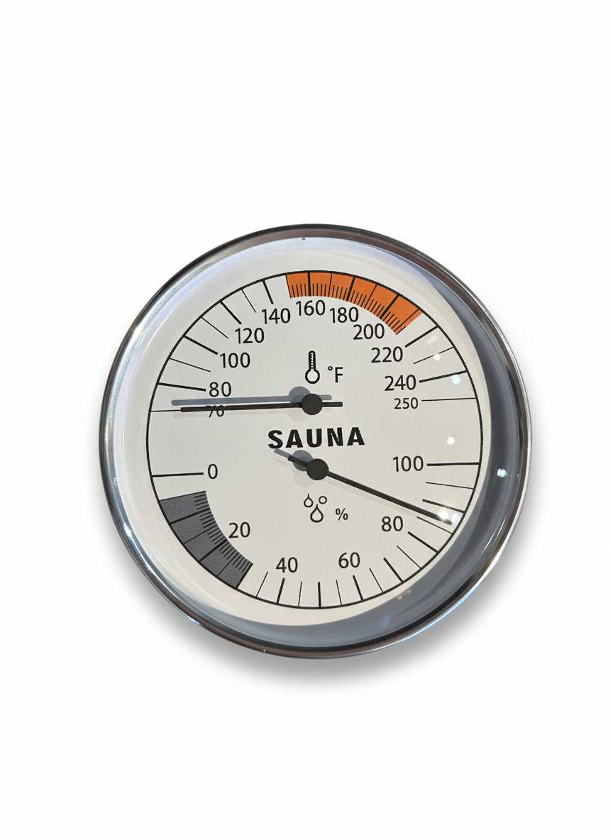 4" Chrome Rim Thermo-Hygrometer