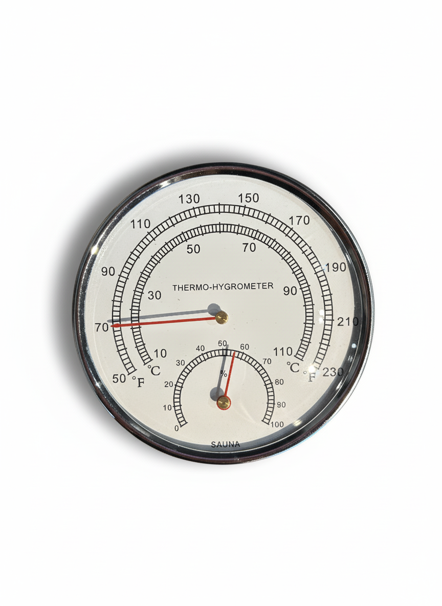 5" Chrome Thermo-Hygrometer
